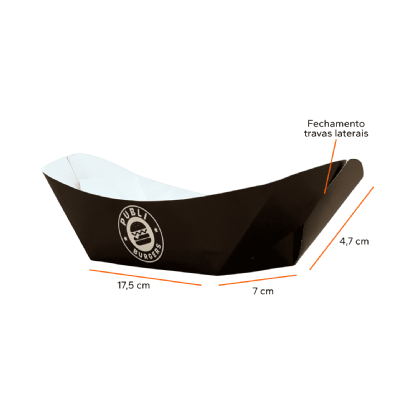 Embalagem Canoa M (360g) (17,5 x 7 x 4,7 cm) Personalizada