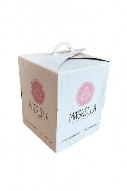 Embalagem p/ Mini Bolo, mini panetone (8 x 8 x 10 cm) Personalizada