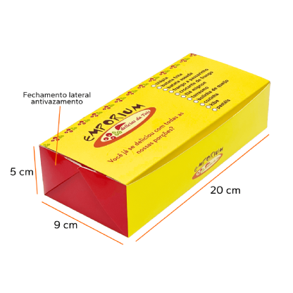 Embalagem Delivery Antivazamento com tampa (20 x 9 x 5cm) Personalizada