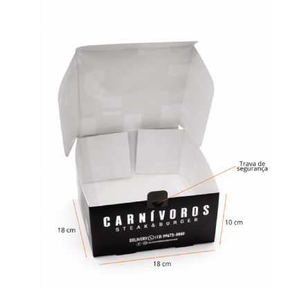 Caixa Lanche Combos Grande (18 x 18 x 10cm) Personalizada