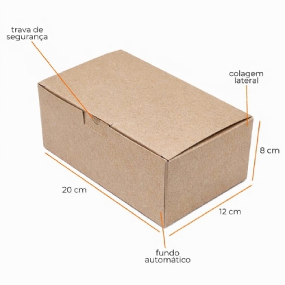 Embalagem Delivery | Caixa para Combos (Hambúrguer e Batata Frita) - 50 unidades