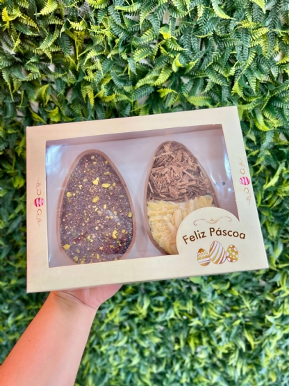 Caixa para Ovo de Páscoa de Colher 250g c/ 2 cavidades - 10 unidades