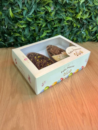 Caixa para Ovo de Páscoa de Colher 250g c/ 2 cavidades - 10 unidades