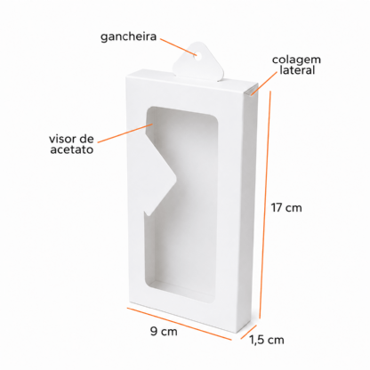 Embalagem Para Capinha de Celular c/ Visor de Acetato (9 x 1,5 x 17 cm) - 100 Unidades