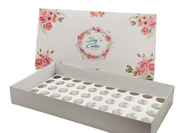 Embalagem para 50 Brigadeiros Gourmet (43 x 23 x 6 cm) Personalizada
