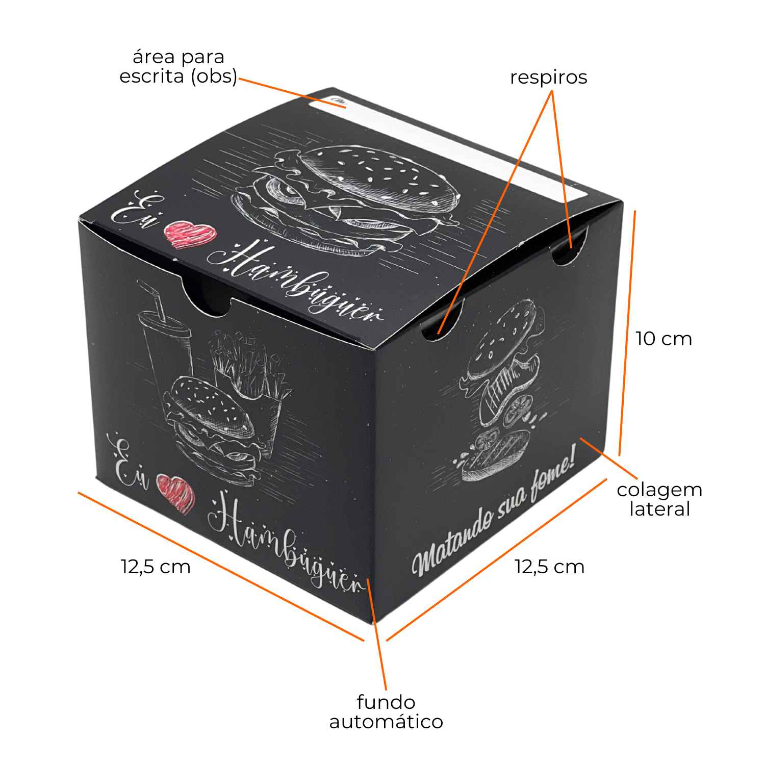 Embalagem Lanche, Hamburguer Gourmet Plus - 50 Unidades