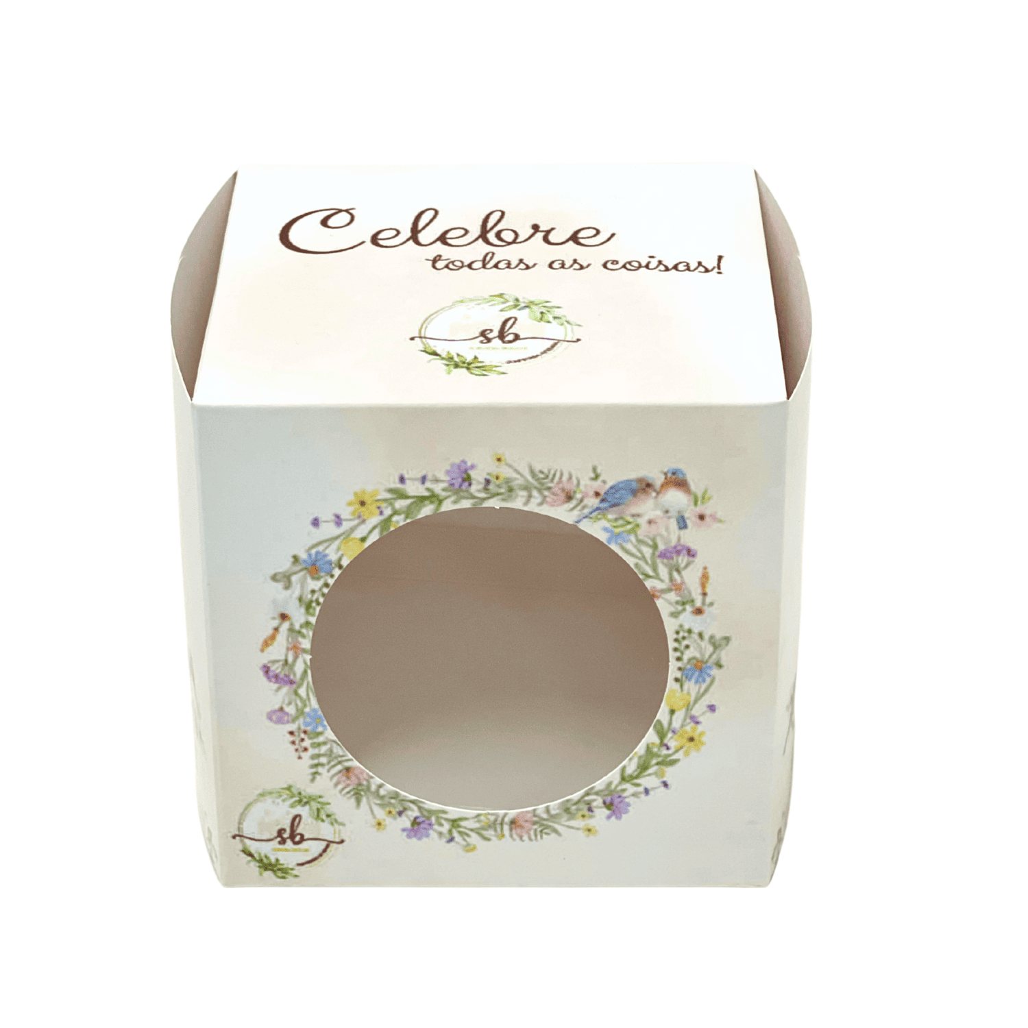 Embalagem para Mini Bolo (10 x 10 x 10 cm) Personalizada