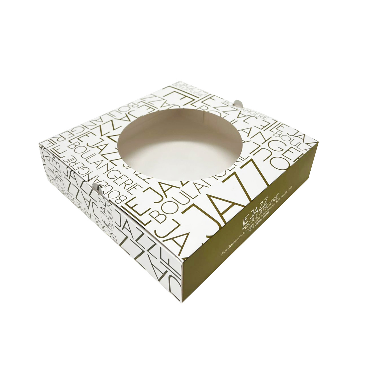 Embalagem para Torta com Visor Vazado (23 x 23 x 5,5 cm) Personalizado