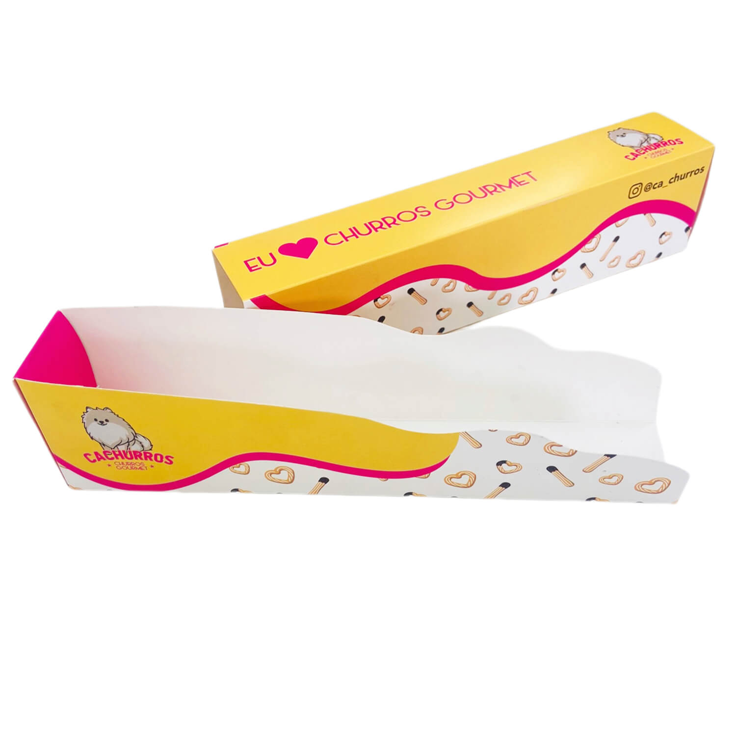 Embalagem para Churros Delivery Gourmet (20 x 3,5 x 5 cm) Personalizada