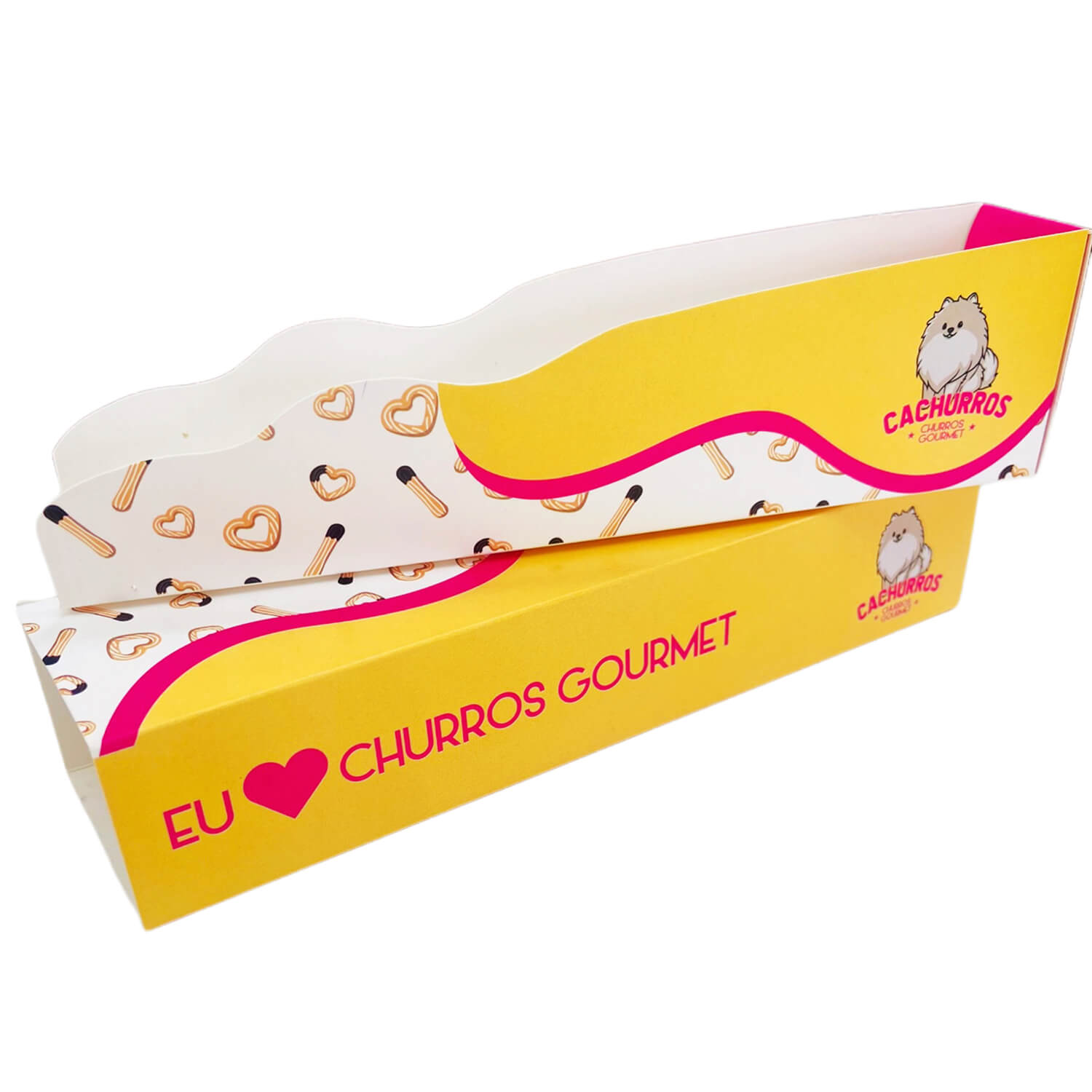 Embalagem para Churros Delivery Gourmet (20 x 3,5 x 5 cm) Personalizada
