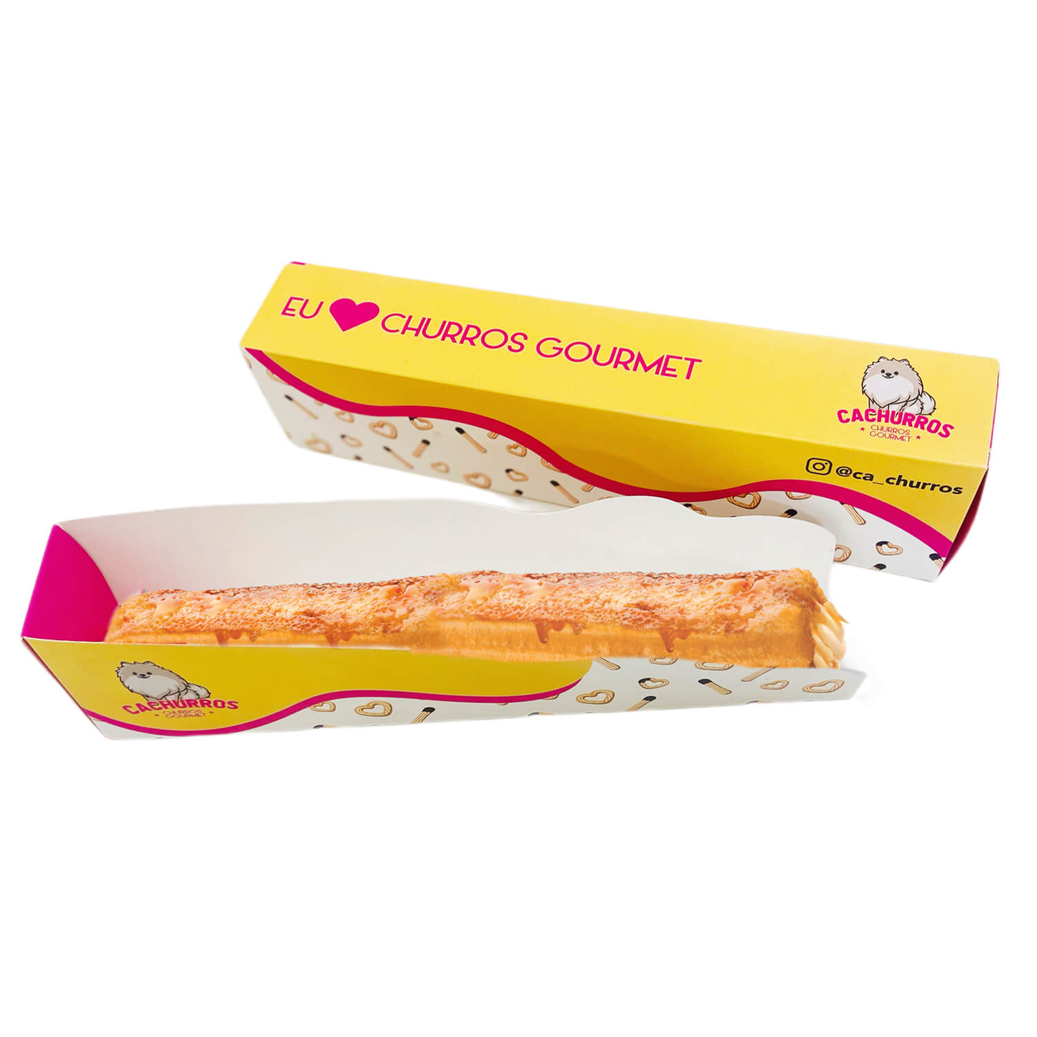 Embalagem para Churros Delivery Gourmet (20 x 3,5 x 5 cm) Personalizada