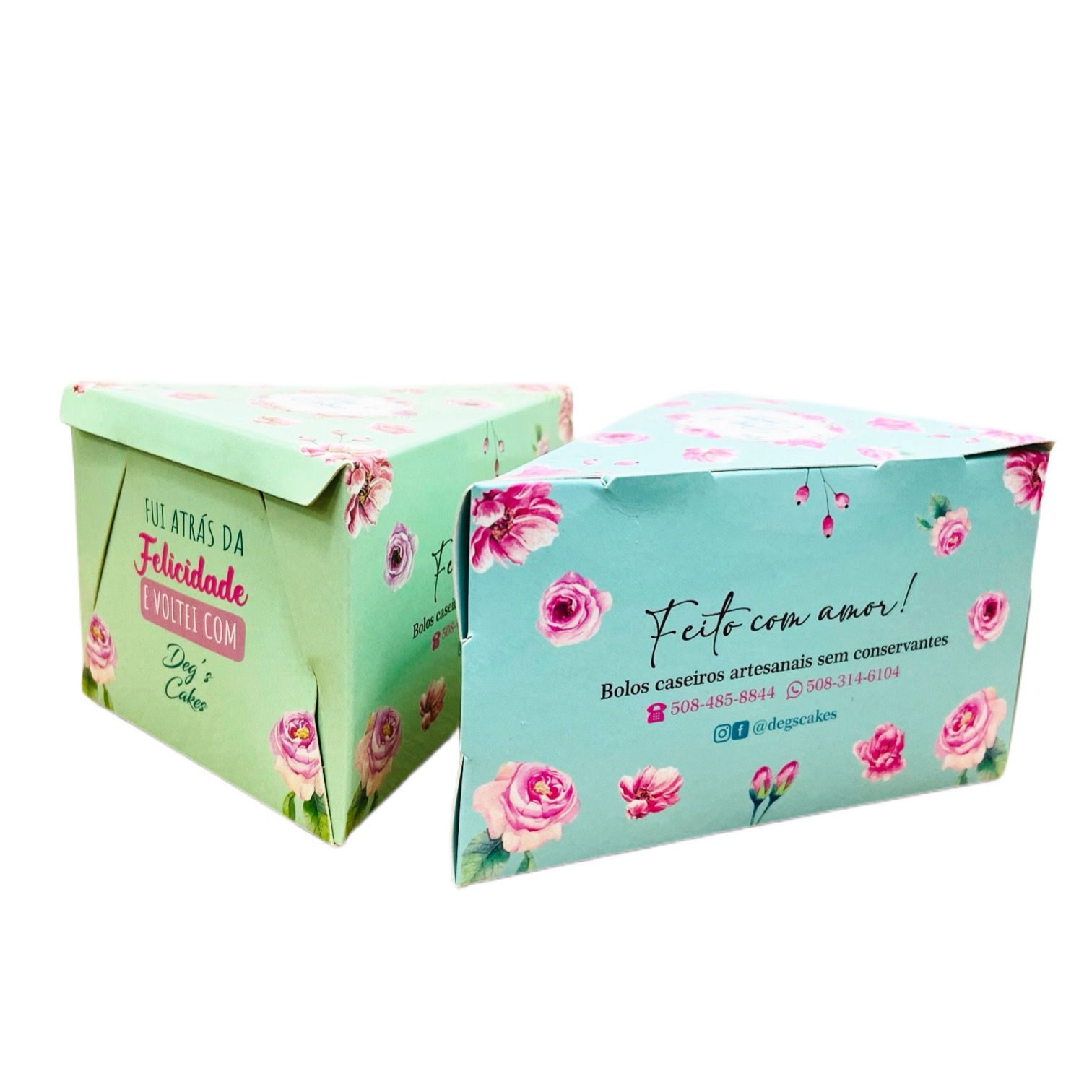 Embalagem Bolo Fatia s/ Berço (13 x 10 x 7,5 cm) Personalizada