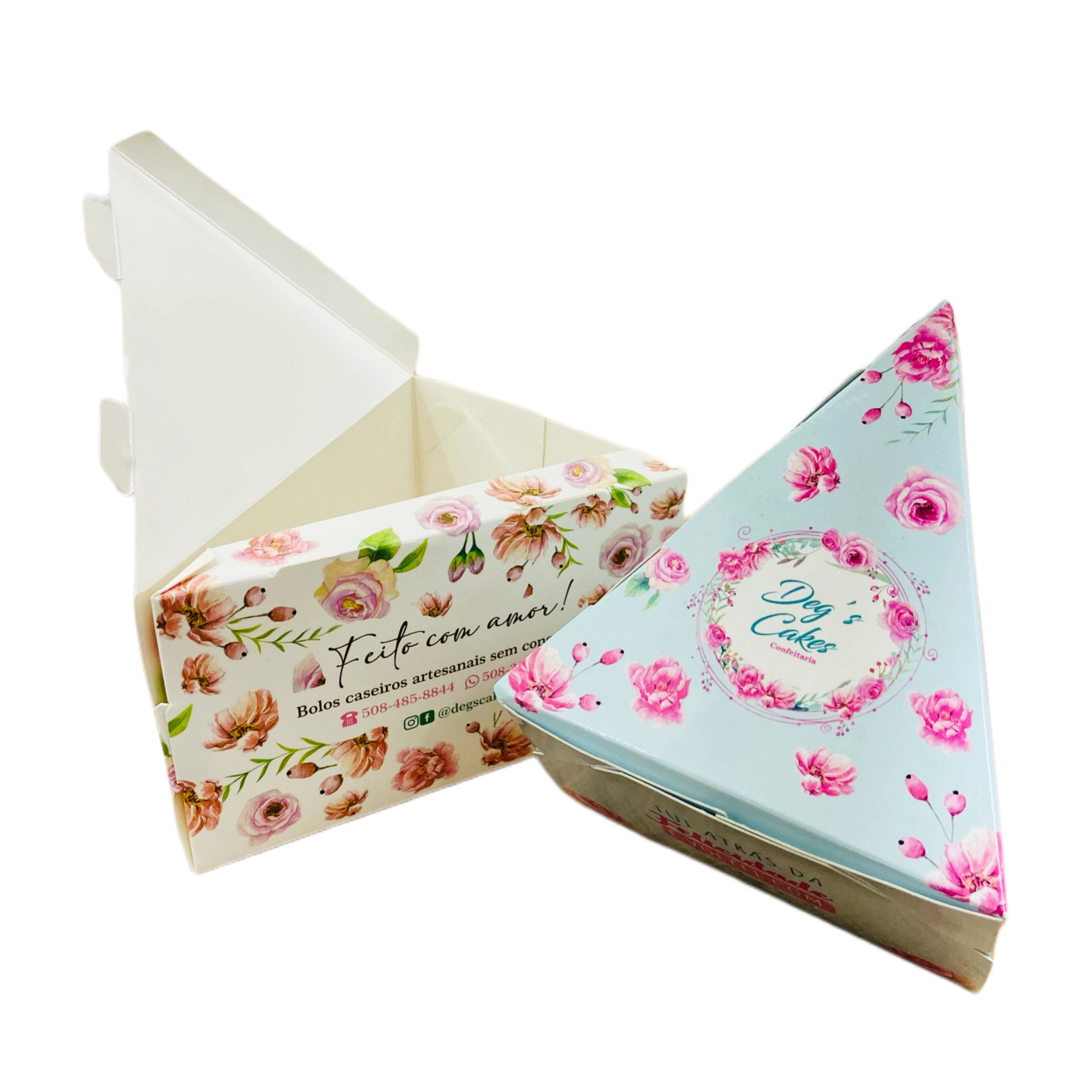 Embalagem Bolo Fatia s/ Berço (13 x 10 x 7,5 cm) Personalizada