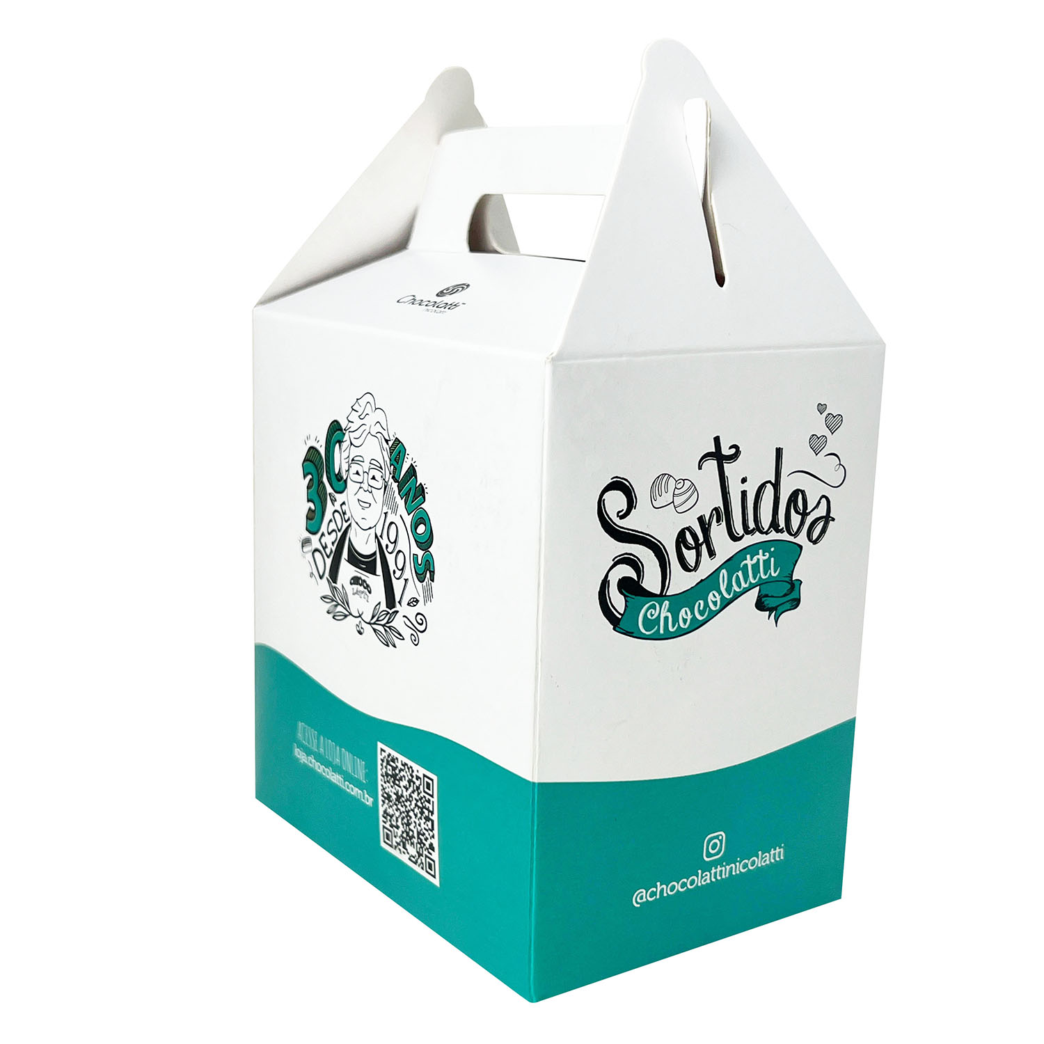 Embalagem Maletinha c/ Visor Vazado (10 x 7 x 10 cm) Personalizada