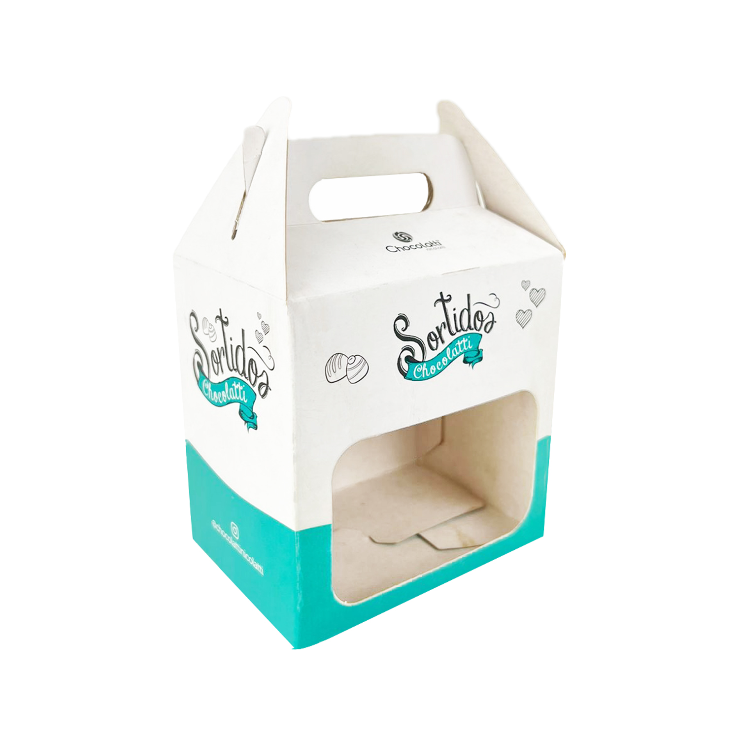Embalagem Maletinha c/ Visor Vazado (10 x 7 x 10 cm) Personalizada