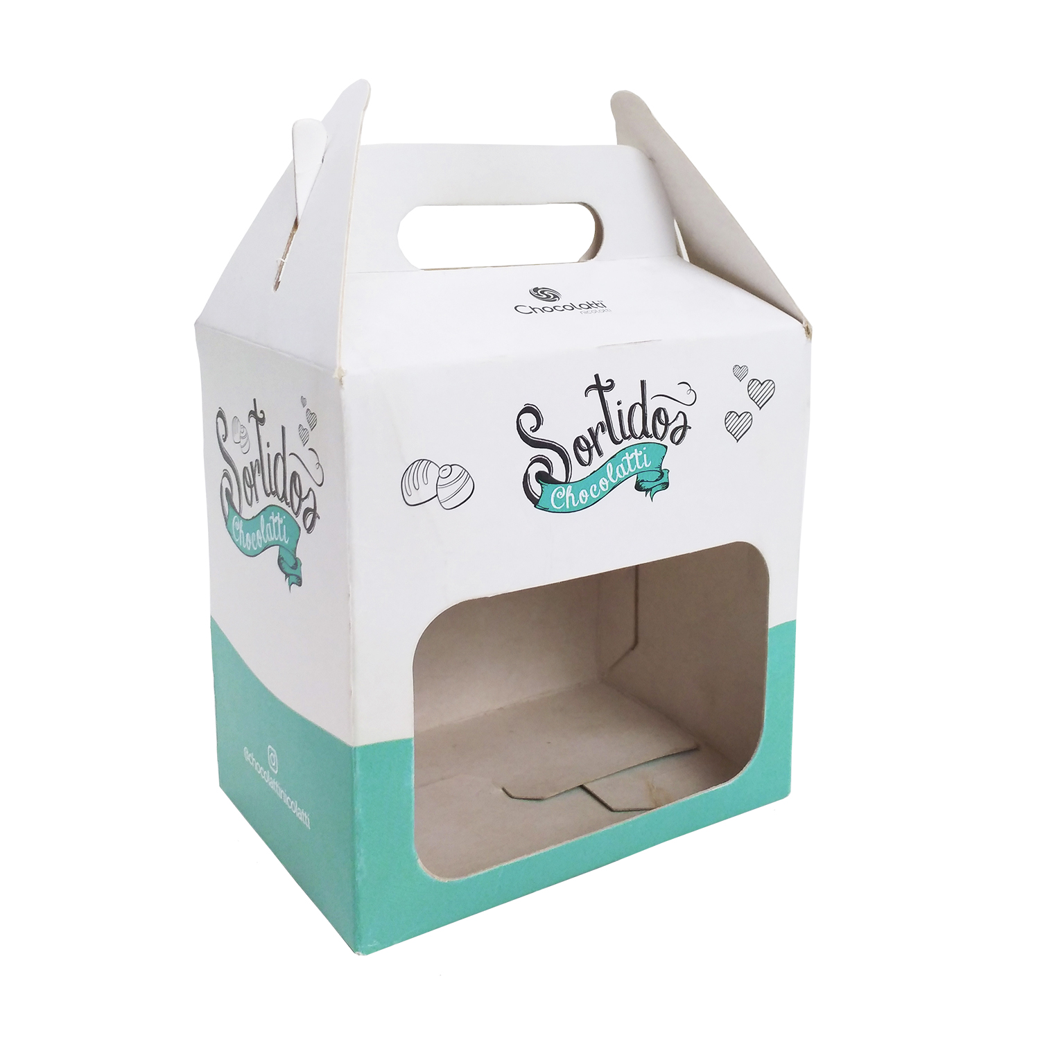 Embalagem Maletinha c/ Visor Vazado (10 x 7 x 10 cm) Personalizada