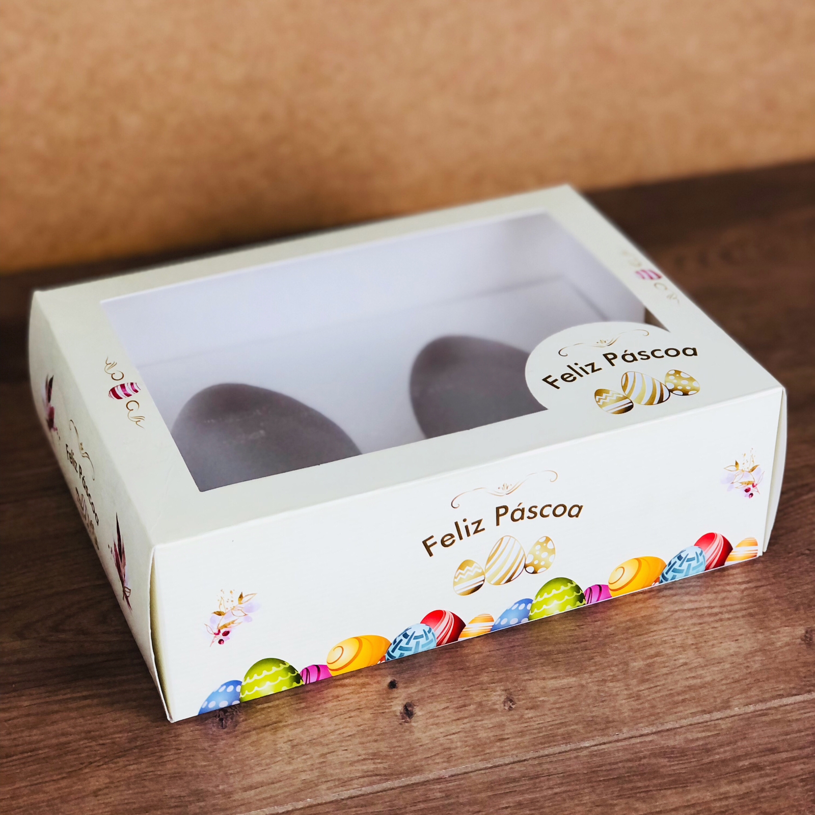 Caixa para Ovo de Páscoa de Colher 250g c/ 2 cavidades - 10 unidades