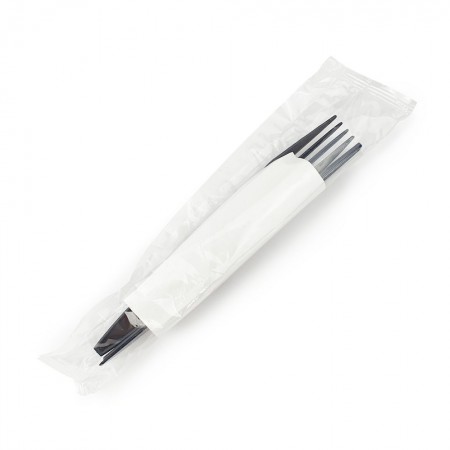 Kit Talher Garfo, Faca e Guardanapo Reforçado Master - 250 unidades