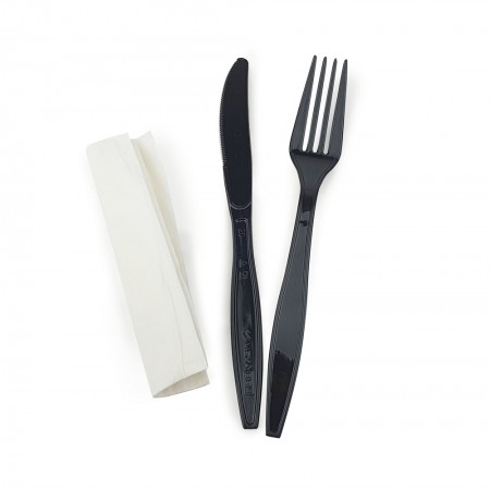 Kit Talher Garfo, Faca e Guardanapo Reforçado Master - 250 unidades