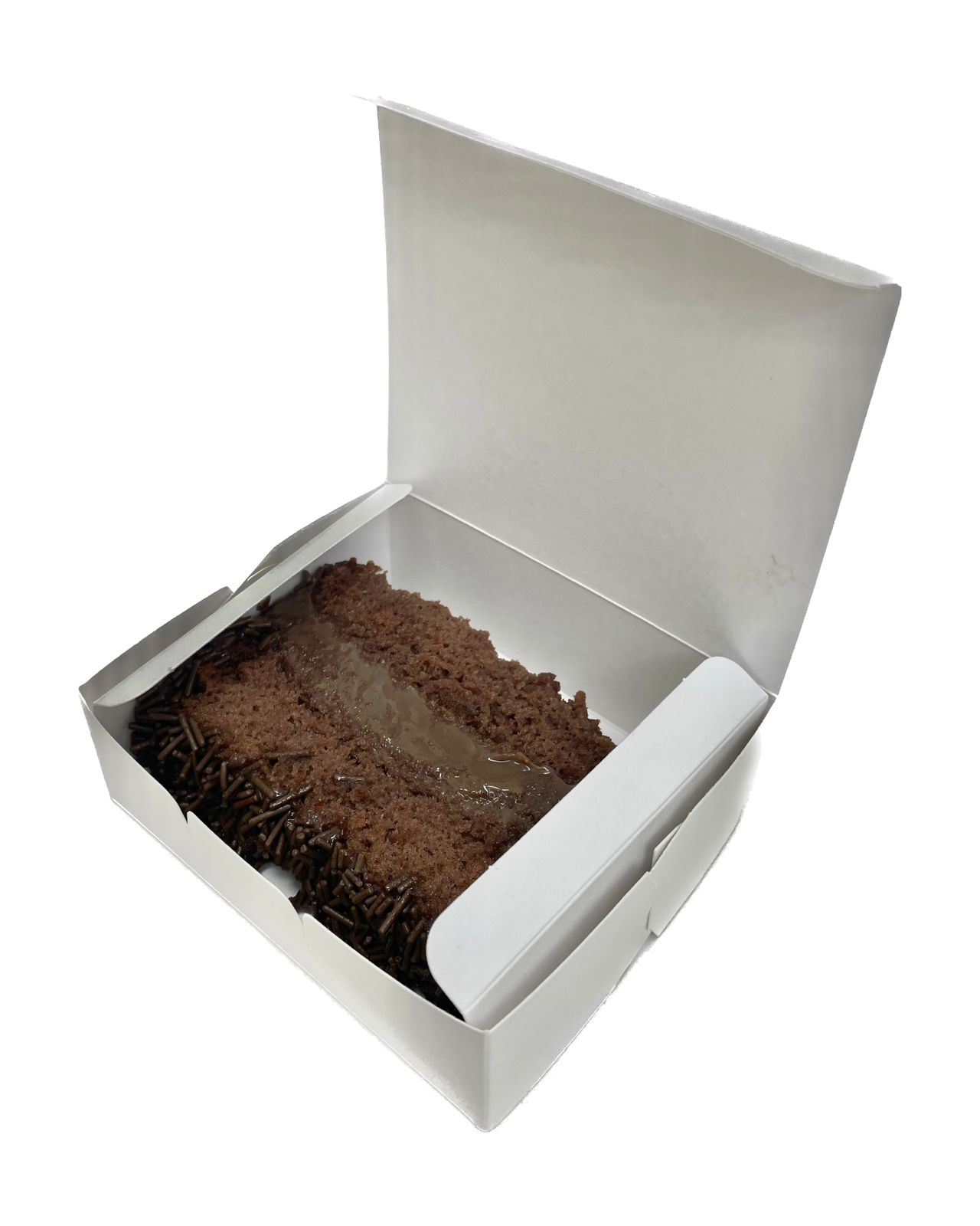 Embalagem Bolo Fatia retangular c/ Plastificação (12 x 10 x 4 cm) Branca - 100 Unidades