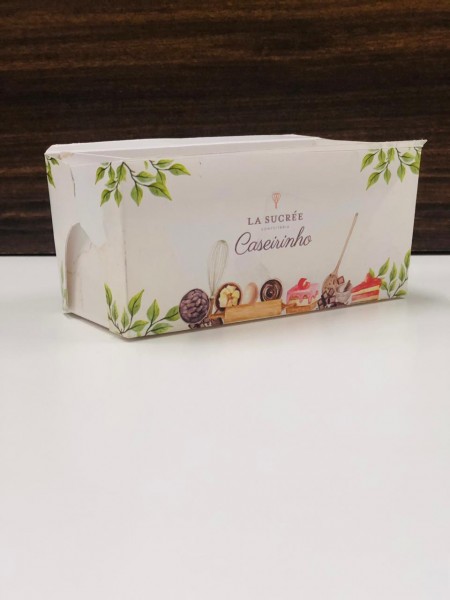 Forma Forneável Bolo Inglês Caseirinho 100gr s/ Tampa (11,5 x 5,5 x 5 cm) Personalizada
