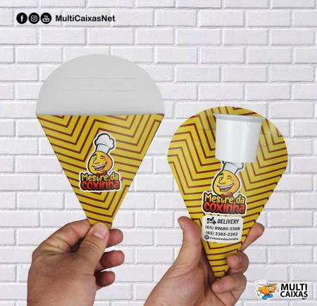 Cone c/ suporte de molho P2 - Personalizado