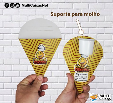 Cone c/ suporte de molho P2 - Personalizado