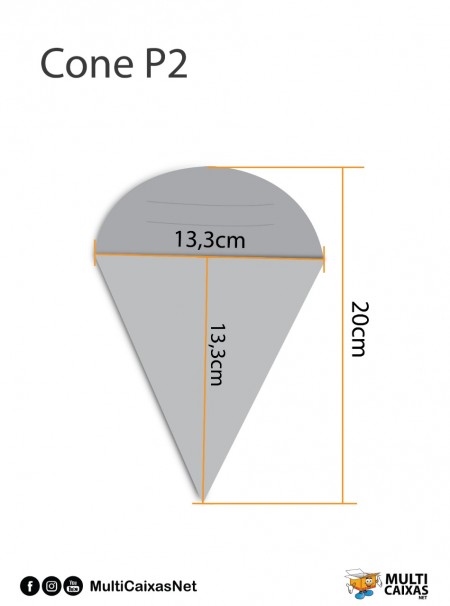 Cone c/ suporte de molho P2 - Personalizado