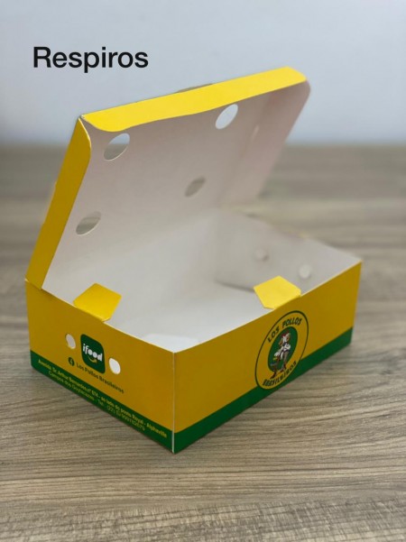 Embalagem p/ Fritura c/ Respiro (14 x 10 x 5 cm) Personalizada
