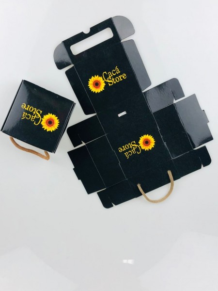 Embalagem presente com alça ( 9 x 9 x 3 cm) Personalizada