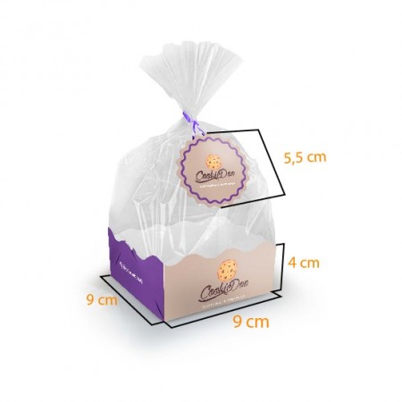Cestinha e Tag Multiuso para Doces (9 x 9 x 4 cm) Personalizado