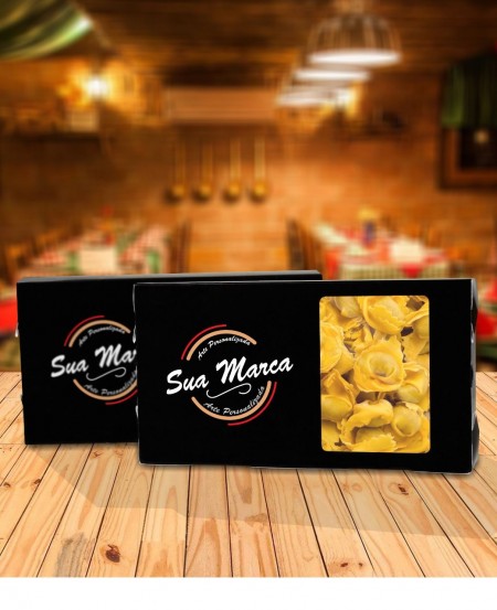 Embalagem antivazamento p/ Massas c/ Visor Vazado (22 x 12 x 4 cm) Personalizada