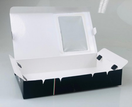 Embalagem antivazamento p/ Massas c/ Visor Vazado (22 x 12 x 4 cm) Personalizada