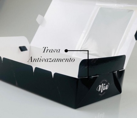 Embalagem antivazamento p/ Massas c/ Visor Vazado (22 x 12 x 4 cm) Personalizada