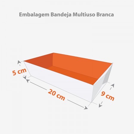 Embalagem Bandeja Multiuso Grande Lisa S/ Plastificação (20 x 9 x 5 cm) - 100 unidades