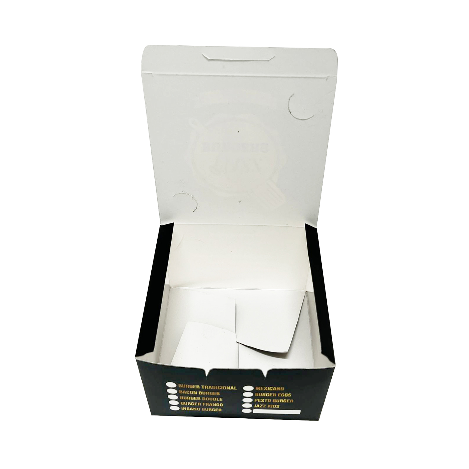 Embalagem Lanche Gourmet (12,4 x 12 x 7,6 cm) Personalizada