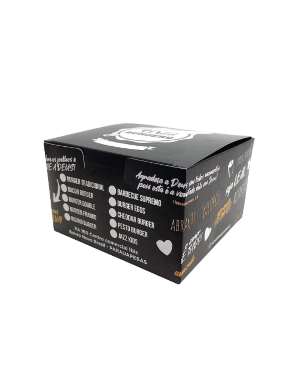 Embalagem Lanche Gourmet (12,4 x 12 x 7,6 cm) Personalizada