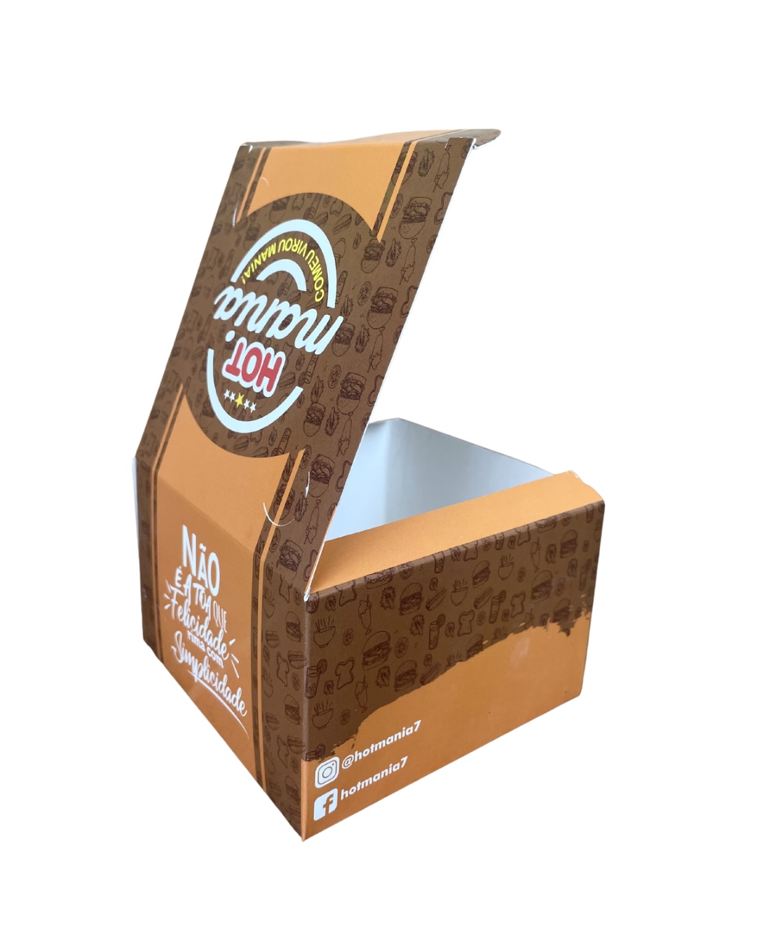 Embalagem Lanche Gourmet (12,4 x 12 x 7,6 cm) Personalizada
