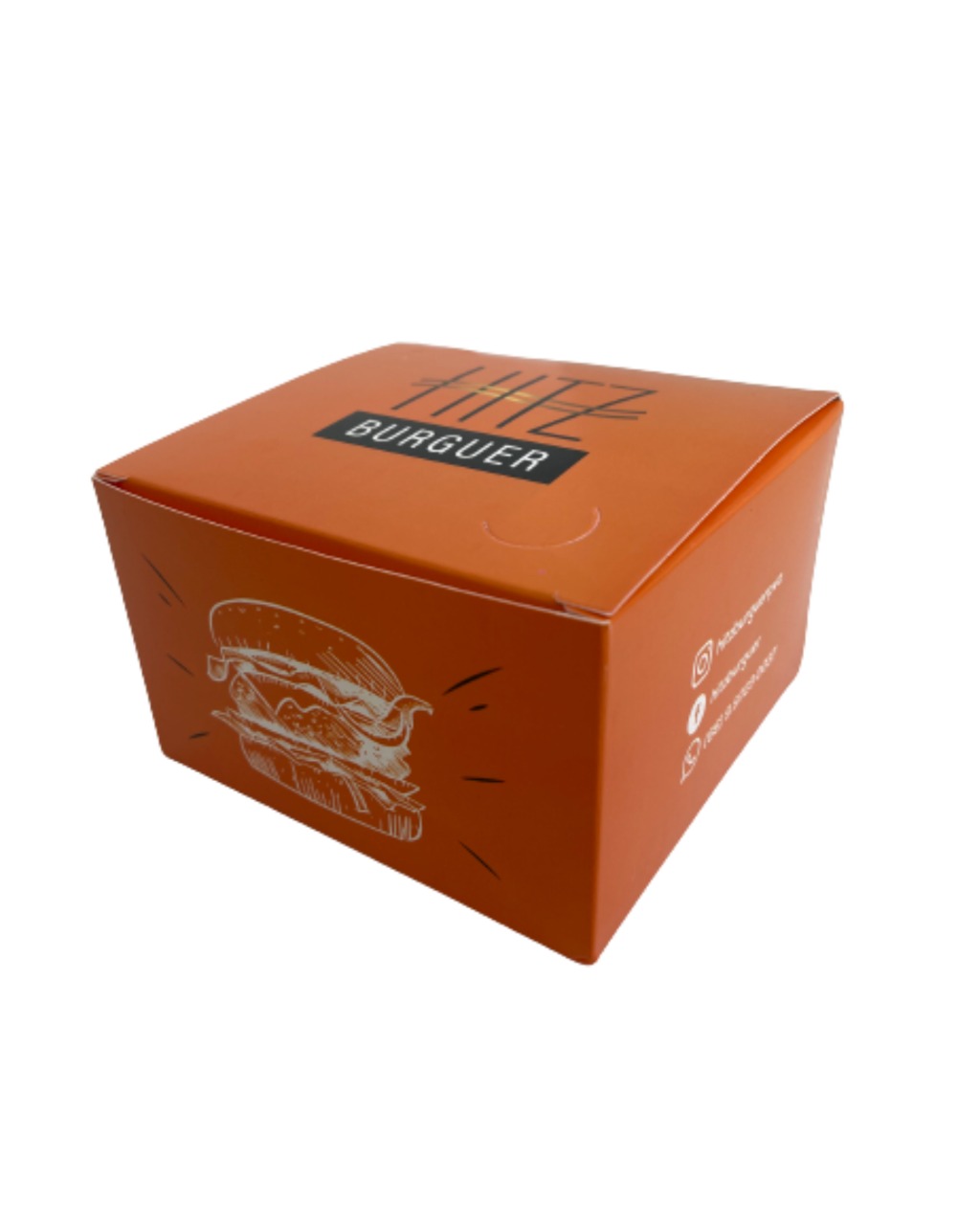 Embalagem Lanche Gourmet (12,4 x 12 x 7,6 cm) Personalizada