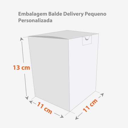 Embalagem Balde Delivery Pequeno Personalizada