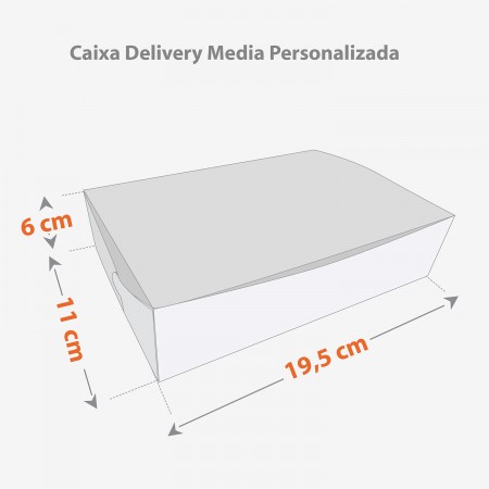 Embalagem Delivery Media (19,5 x 11 x 6cm) Personalizada