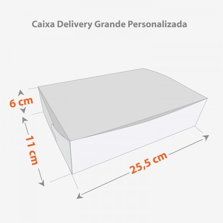 Embalagem Delivery Grande (25,5 x 11 x 6 cm) Personalizada