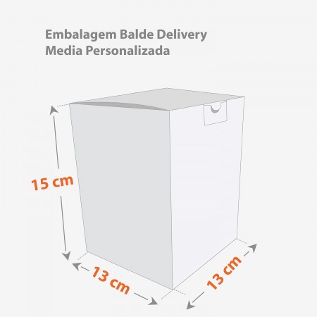 Embalagem Balde Delivery Media Personalizada