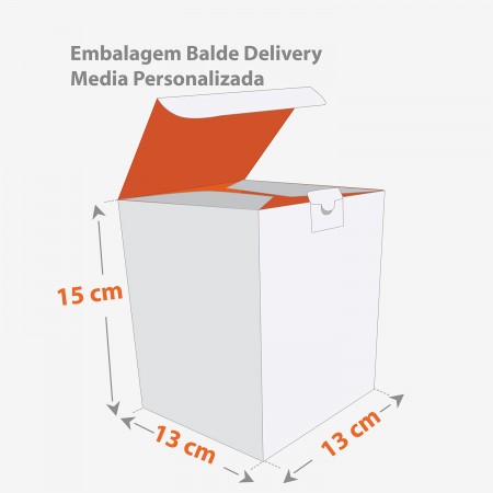 Embalagem Balde Delivery Media Personalizada