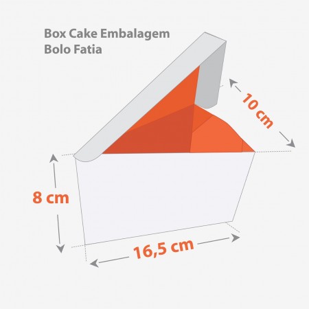 Caixa p/ Bolo Fatia (16,5 x 10 x 8 cm) - 100 unidades