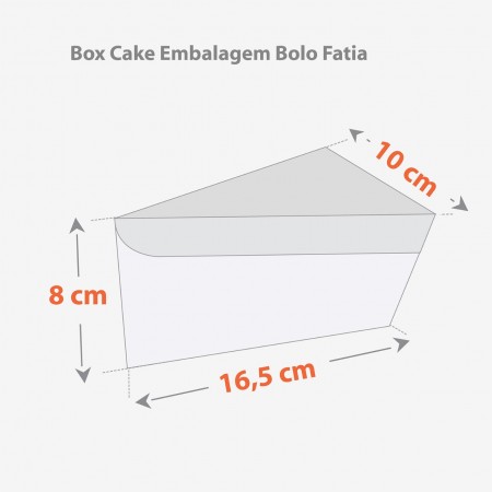 Caixa p/ Bolo Fatia (16,5 x 10 x 8 cm) - 100 unidades