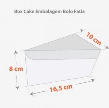 Caixa p/ Bolo Fatia (16,5 x 10 x 8 cm) - 100 unidades
