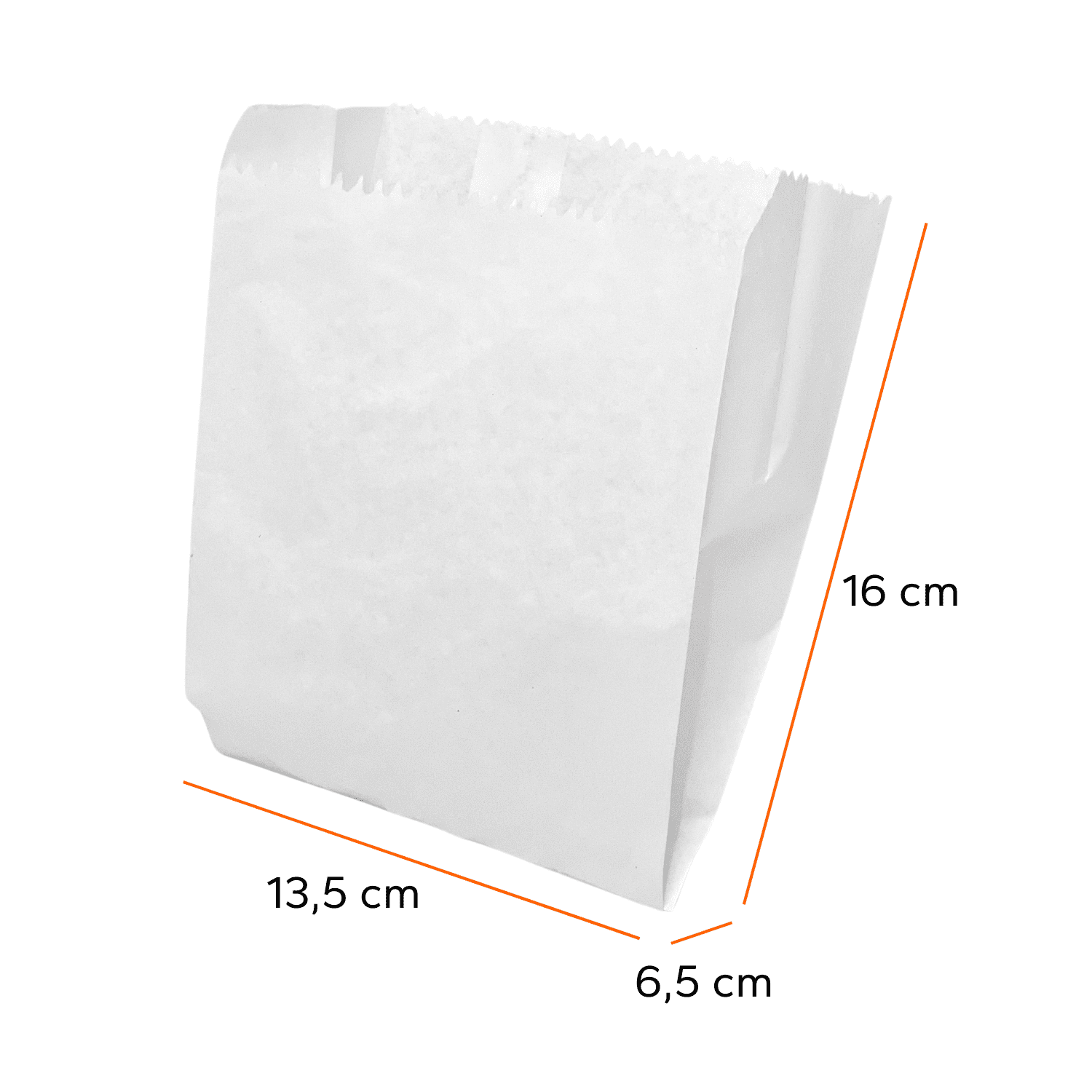 Saquinho (13,5 x 6,5 x 16 cm ) p/ Batata Frita, Lanche, Salgados - 500 unidades