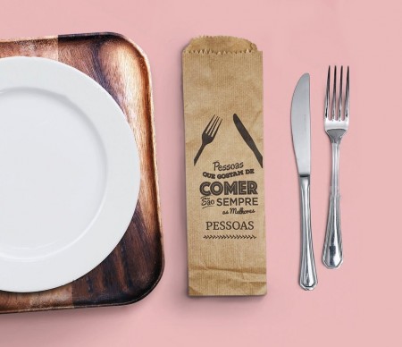 Saquinho Kraft Pardo 60 grs p/ Talheres  - 500 Unidades