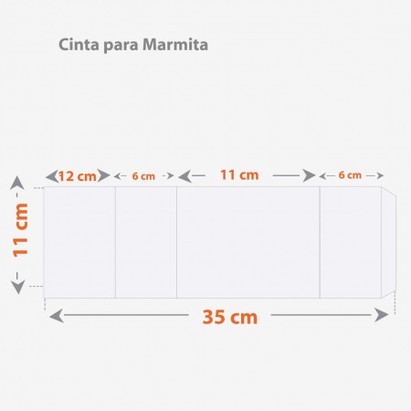 Cinta p/ Marmita (35 x 11 cm) Laminada e Colada Personalizada